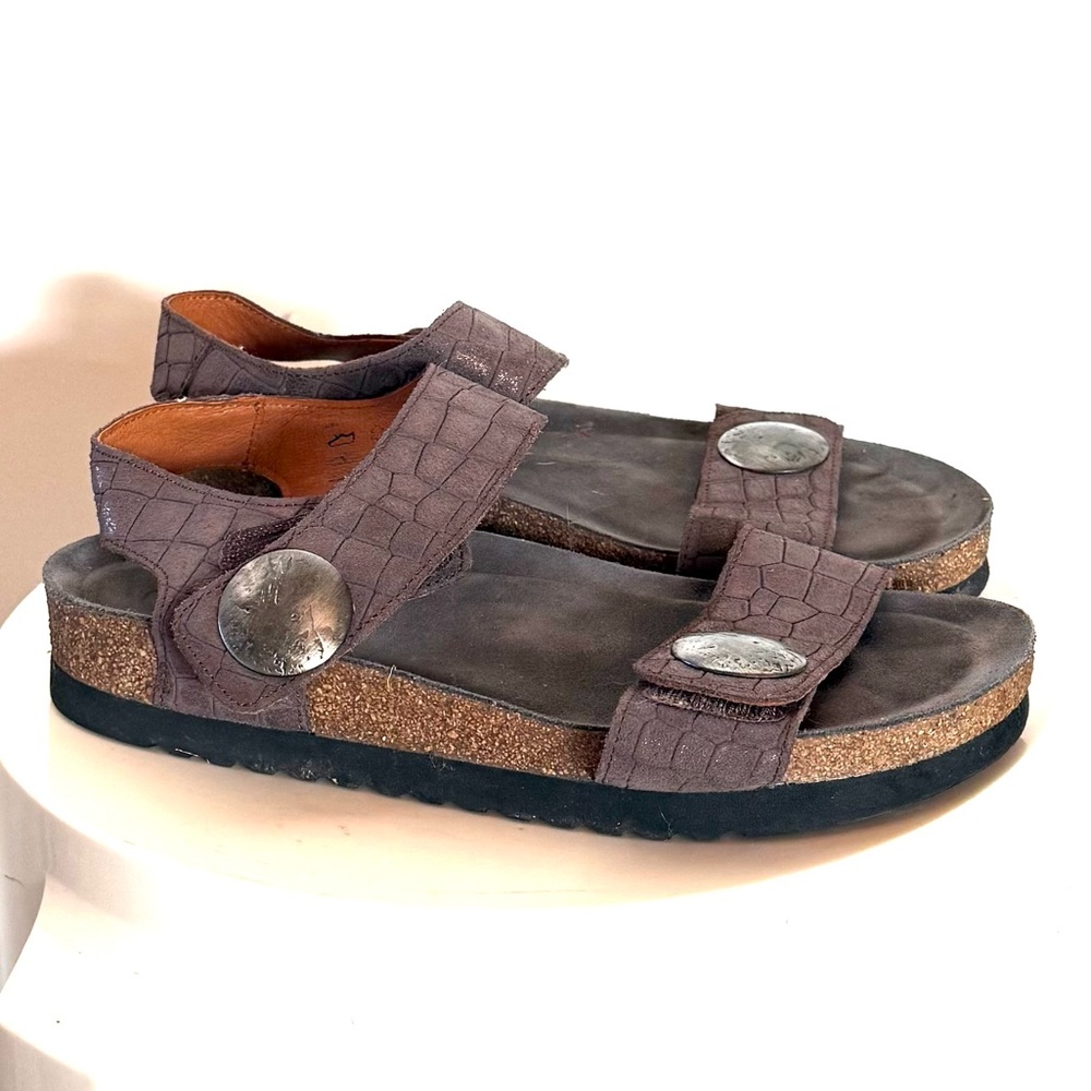 Taos Luckie Embossed Leather Platform Sandals
